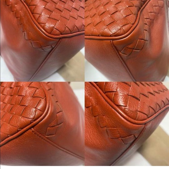 Bottega Intreciatto Red Rustic Doctors Bag